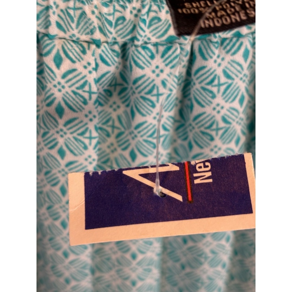 Leslie Fay Teal White Geometric Accordion Pleat Midi Skirt Petite 16P - Picture 8 of 9